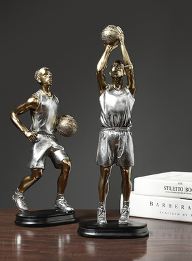 简约创意篮球运动雕塑人物摆件现代家居客厅酒柜电视柜装饰品摆设