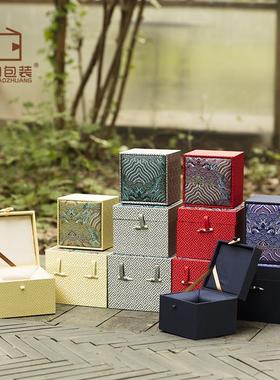 刺绣云锦盒紫砂壶建盏陶瓷玻璃品茶杯工艺品包装礼品布盒现货