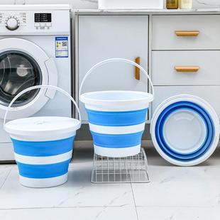 加厚折叠水桶带盖家用大容量储水塑料硅胶折叠桶车载洗车大号 新款