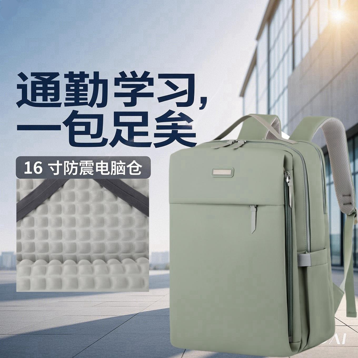 玄策全气囊电脑背包双肩包男书包