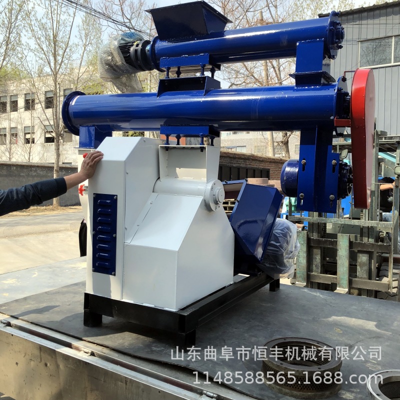 250型环模饲料颗粒机 鱼饲料颗粒生产线 秸秆玉米豆粕饲料颗粒机