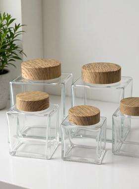 厂家蜂蜜瓶透明四方玻璃密封罐360ml180酱菜储物罐鱼子酱瓶子