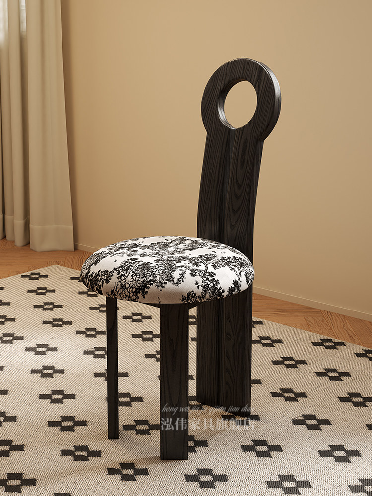 【】实木椅子家用餐椅靠背网红小户型设计师法式覆古风钥匙椅,住宅家具,餐椅,淘宝优惠券,粉丝福利购,淘宝优惠卷