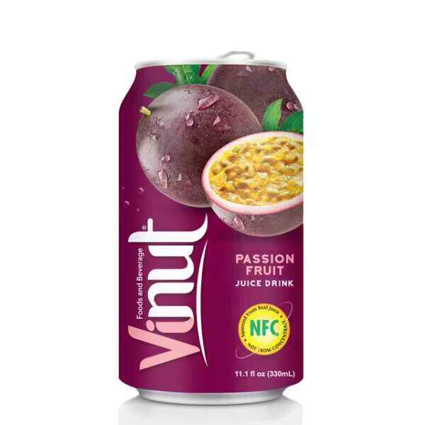 越南进口百香果果汁饮料Vinut整箱24罐装330ml好喝的低脂低