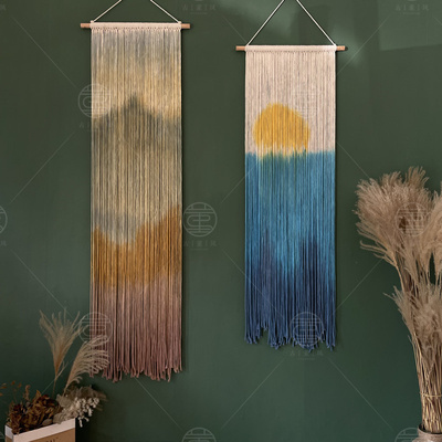 【山河】手工染色挂毯创意风景壁饰遮挡电箱简约挂饰寂寥风民宿