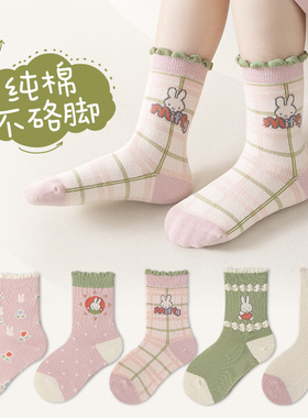 袜子女2025秋冬新款女士棉袜少女可爱卡通绿色女袜透气女士中筒袜