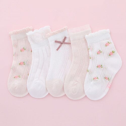 【5双U享】女童夏季透气网眼袜
