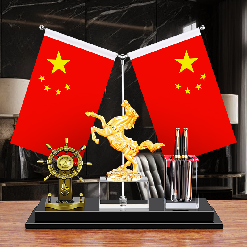 輕奢辦公桌擺件辦公室老板桌高檔裝飾品文臺(tái)收納筆筒創(chuàng)意桌面用品