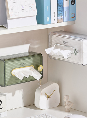 壁挂式纸巾盒洗脸巾收纳盒厕所卫生间厨房浴室家用免打孔抽纸盒