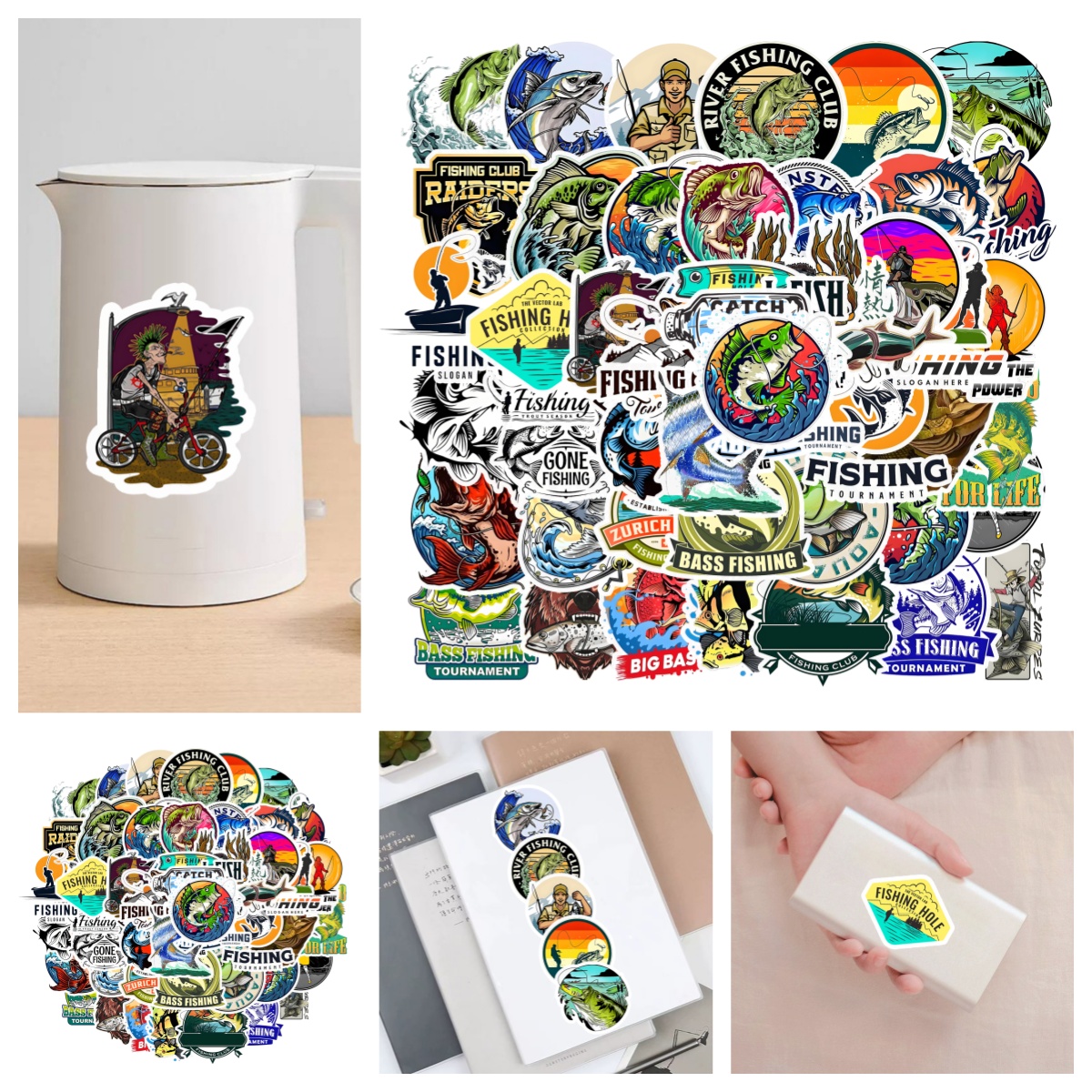 高颜值出海风渔民户外钓鱼卡通贴