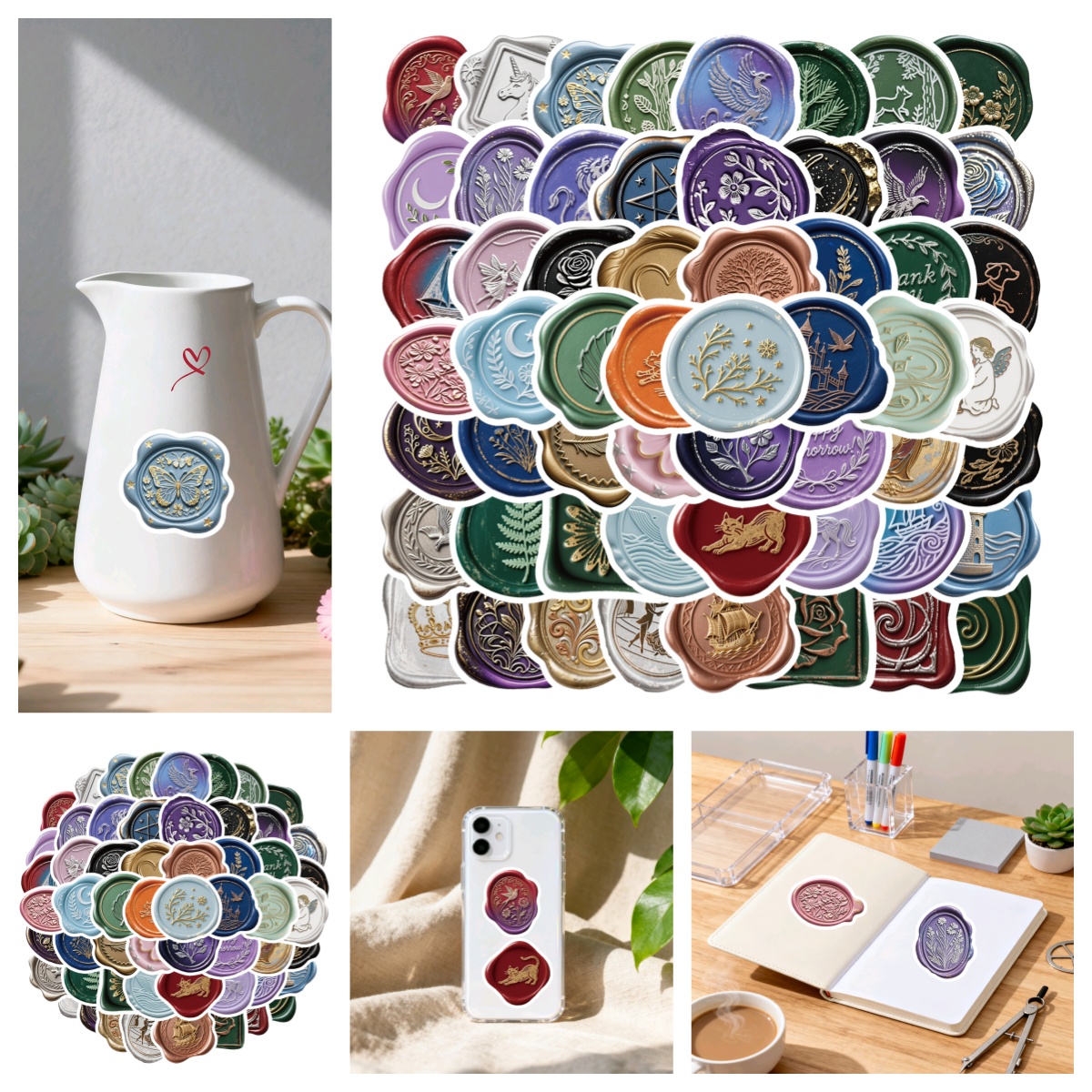 可爱卡通火漆印章贴纸ins风图案