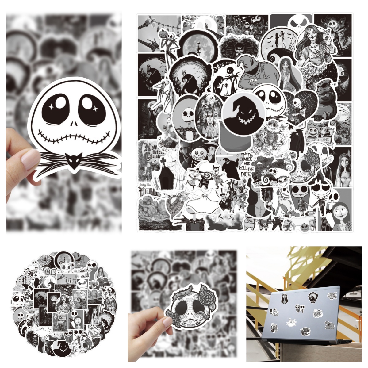 新品卡通动画圣诞惊魂夜涂鸦贴纸