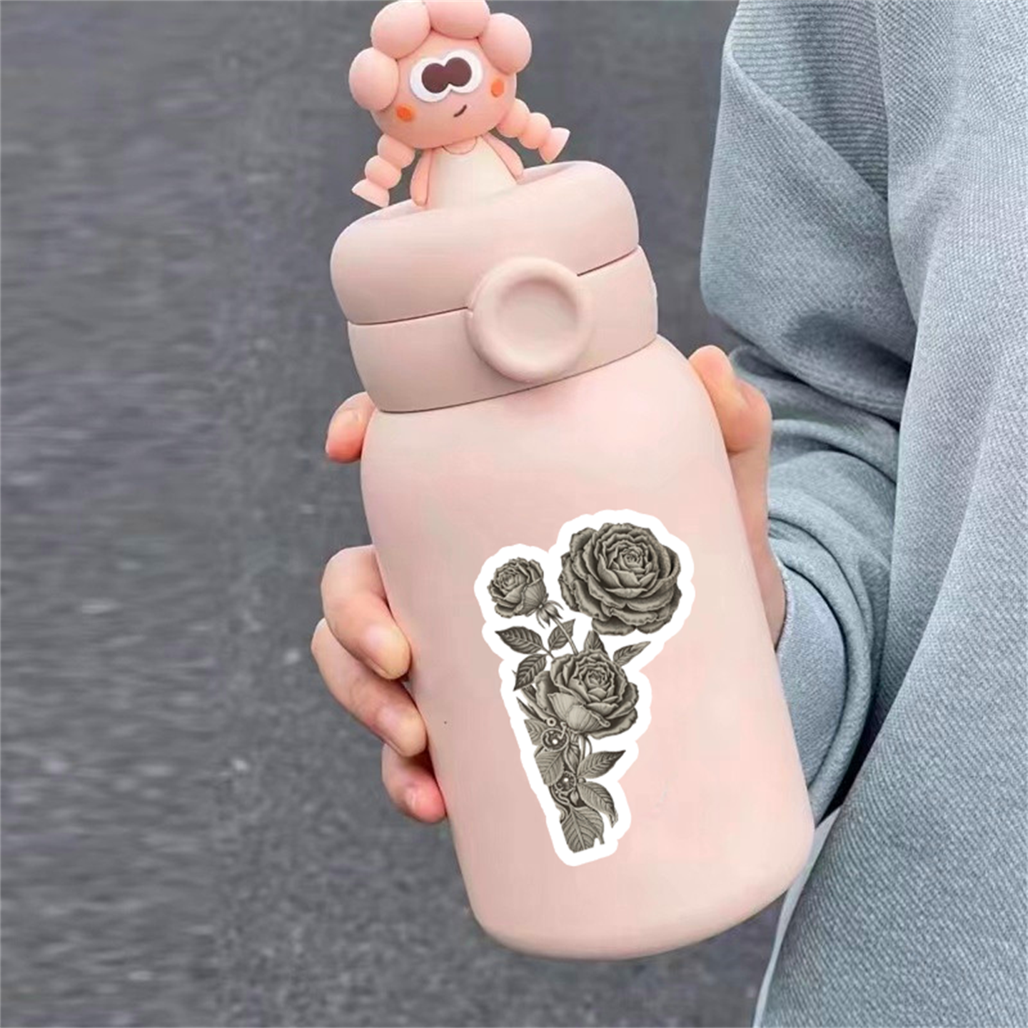 黑玫瑰恐怖骷髅女巫创意半切diy