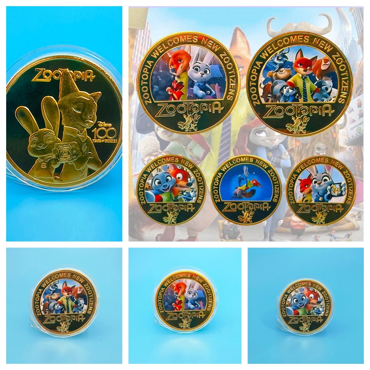 新品动漫疯狂动物城纪念币纪念章跨境外贸章金属工艺礼品儿童小礼物动漫纪念品创造,文具电教/文化用品/商务用品,贴纸/立体贴纸,淘宝优惠券,粉丝福利购,淘宝优惠卷