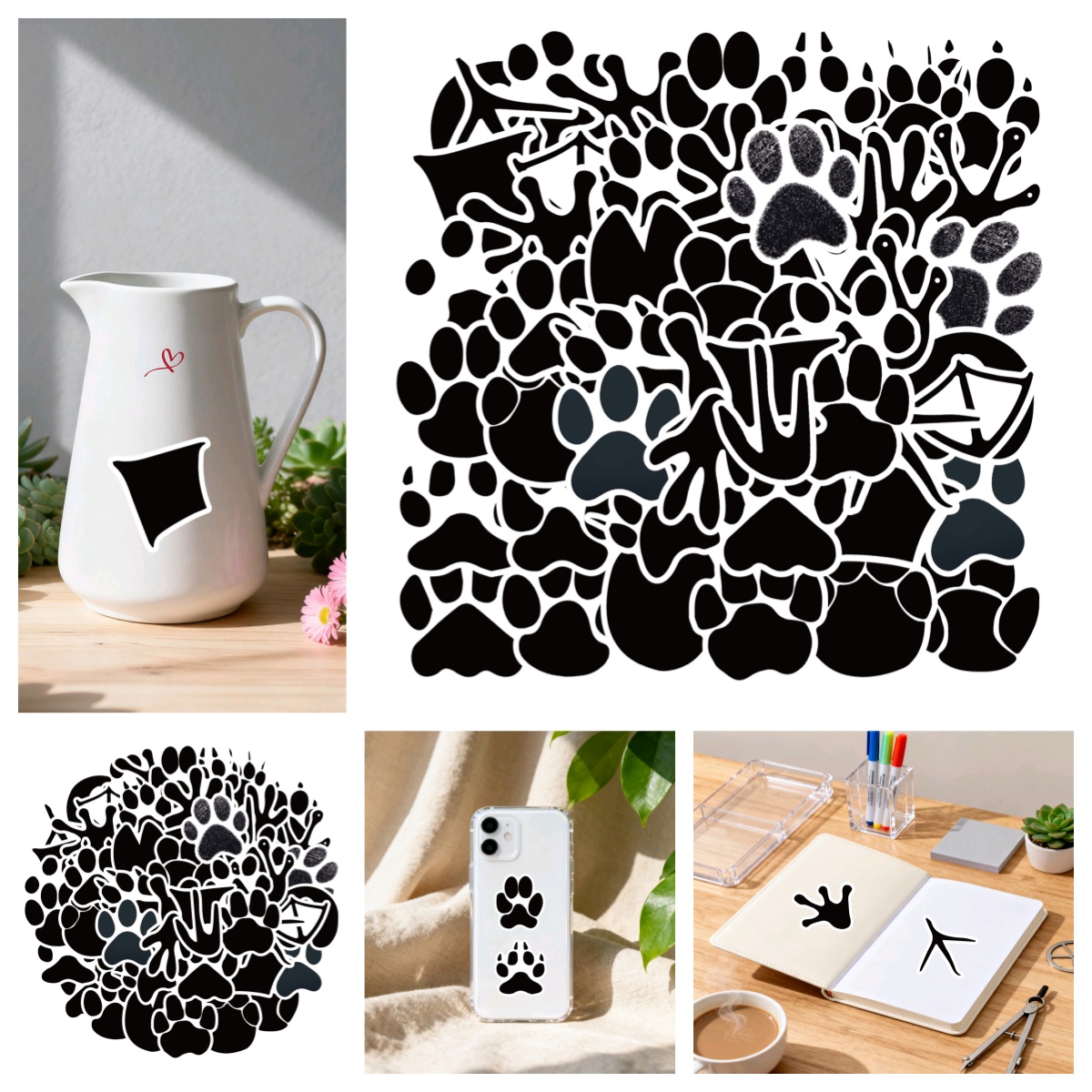 卡通拉风小猫爪个性酷炫涂鸦贴纸