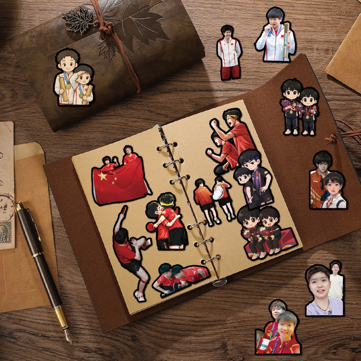 70张乒乓球孙颖莎王楚钦装饰贴纸