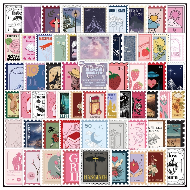 60张复古邮票创意贴纸