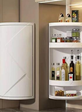 AL100752厨房角转料置物架三壁挂式收纳旋盒免打孔调架转角架大容