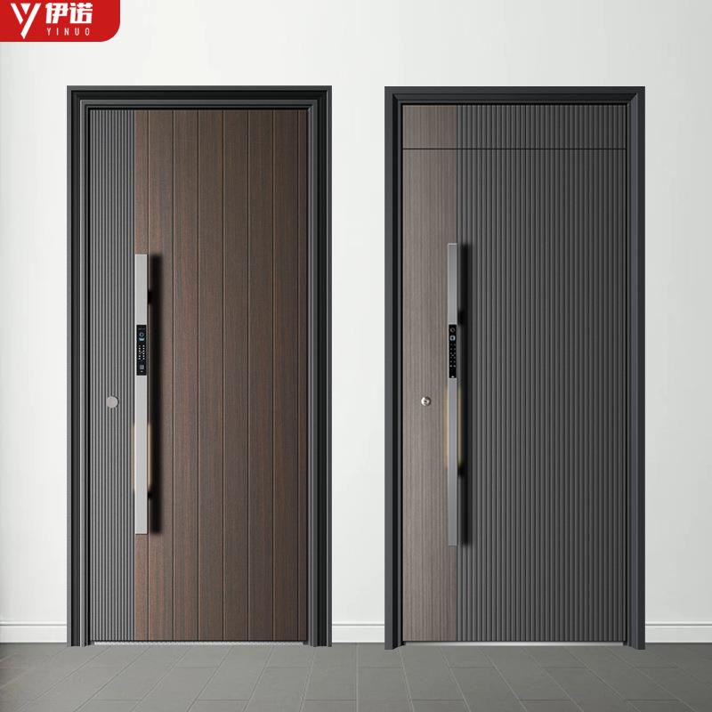 甲级防盗门精雕铸铝子开入107母户门人脸指纹锁进户单门门轻奢防