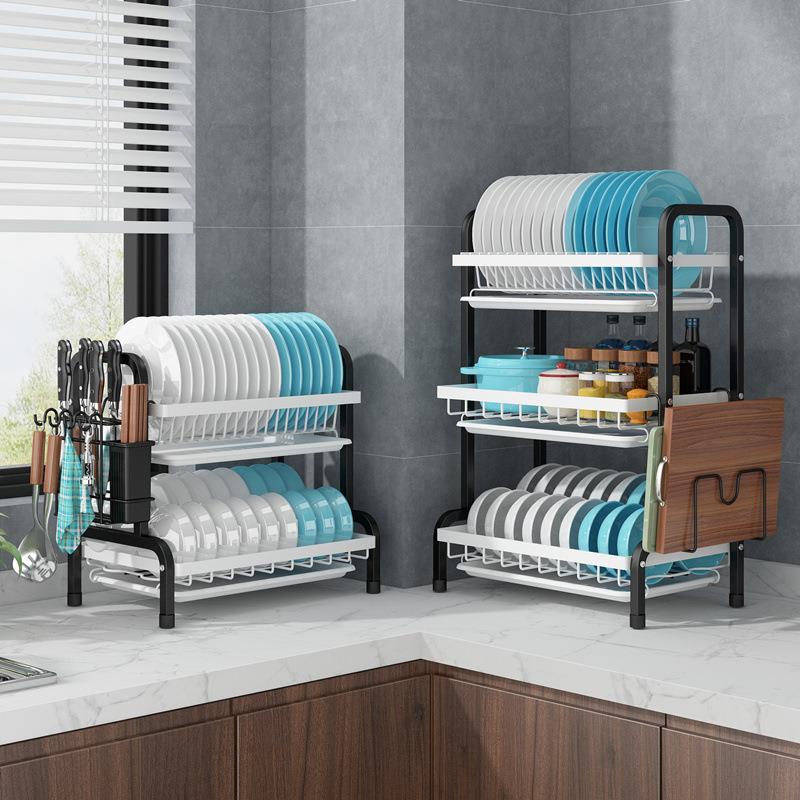 黑色6358A盒不锈碗架水架沥碗架家用置厨沥房物架晾放碗筷碟收纳