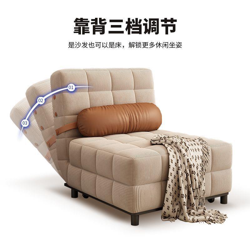 奶油复古单JBW人可折叠沙客发小户型伸缩厅床可法式多功能两用床