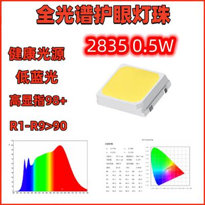 全光谱283低蓝光护眼习A065光源显5指98色温5800K学0.2WELD灯珠
