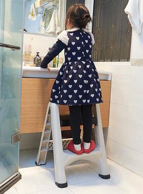 加厚脚踏梯便捷式二步字梯家凳加厚塑料F75H5THH折叠登高梯人子庭