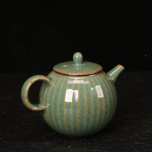 钧窑钧瓷小圆小茶壶家用陶功夫高过档泡茶壶单泡瓷壶球孔滤茶瓷器