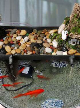 陶瓷流水F875698J鱼缸配流水瀑布循环水系统大缸造景假山喷板泉摆