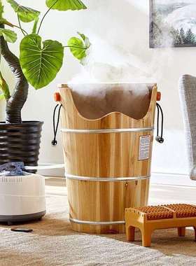 家用HK181508香杉木泡腿木桶蒸足泡脚木恒温桶加热桶熏桶浴足疗养