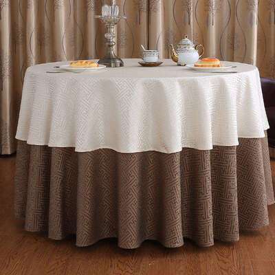 做欧订式酒店高餐厅店台布3214家用大圆饭桌桌布布艺长方形档双层