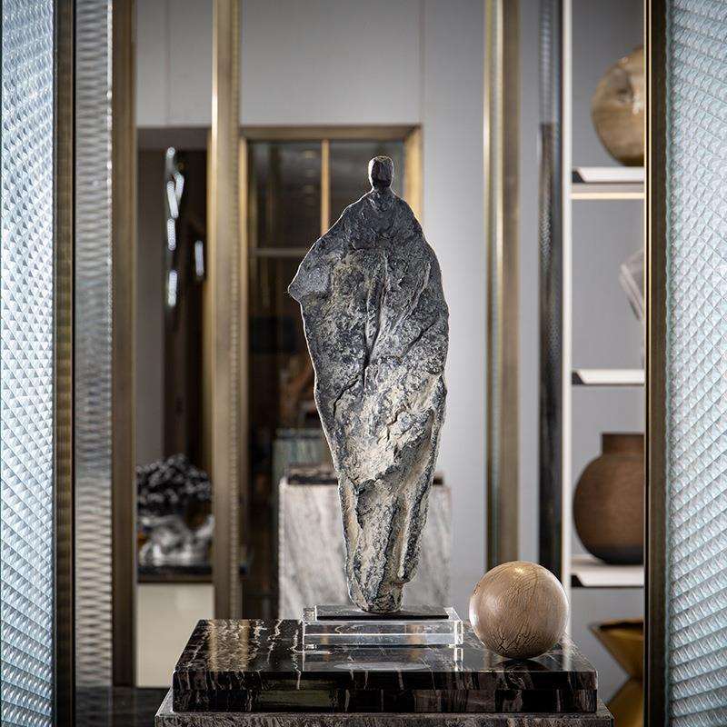 厂直销新中式样板工房玄关博古家架树脂家居装饰雕舞者雕塑艺品人