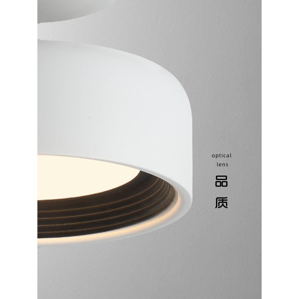 意式廊极简阳台灯过L现道786走家用代简约护眼白色黑色圆形ED