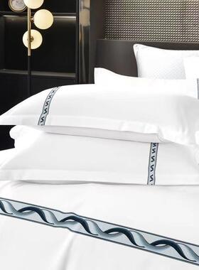 E4C五星纯级酒e7QJsD6f店床上用品被全套白色馆床单套宾民宿专用