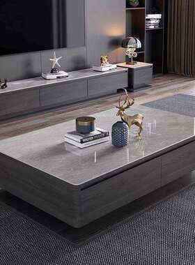 Tal2025约新款轻奢板茶几电视柜组合x-21224现岩代简小户型意简式