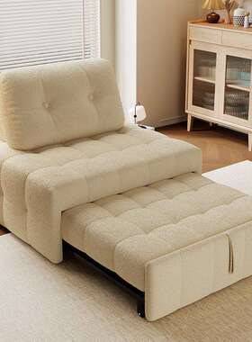 奶油风加厚芙沙发床多功可伸缩小户型能单人泡位懒人坐卧90743两