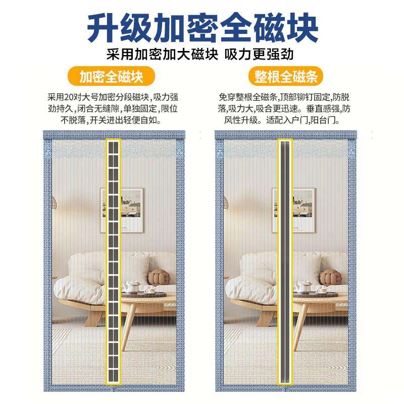 蚊帘防蚊磁性自吸防免全磁条蝇家用夏季门纱帘打贴孔魔ltao7277术