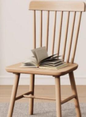 实木式椅子用餐椅靠中背餐桌椅QfF4BXzH商用式复古餐厅凳子意洽家