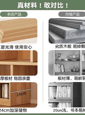 木书架地置架客厅一体学生书落柜SG007501大容量物家用靠墙柜储物