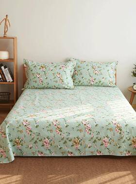 棉布春夏床单单件简约粗布1VKE8.床单双人床帆单