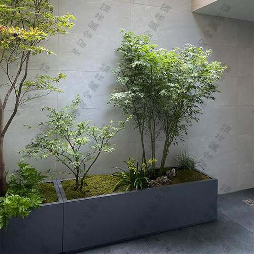 不锈钢合花箱板户外组镀锌成花槽长方F97MJM7T形悬品浮花池露台铁
