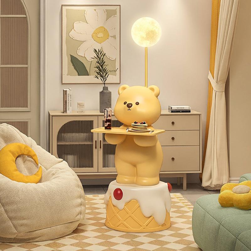 BJ2189A可爱奶油摆风沙发边几件客落地灯一体厅设置计感边柜物卡