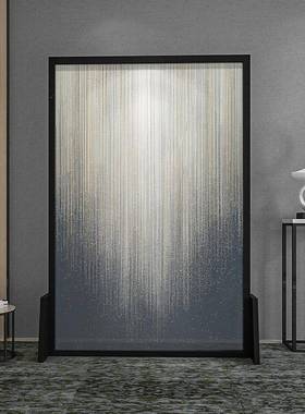 现代简约轻断奢风实木玄屏风隔客厅入简户关极艺术遮挡抽10098象