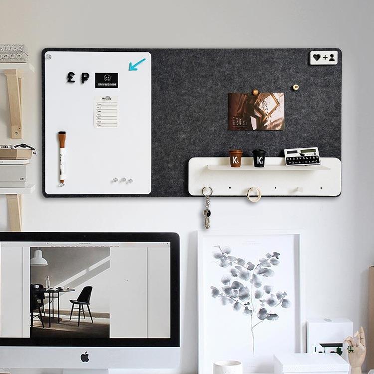 照墙毛板留言F97J8S6M板板软木板磁白洞板墙贴幼儿园置片物架免毡