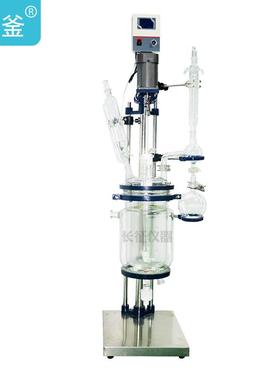 馏实验室多功能夹套空蒸仪器1L真/2L/5L小型双层玻璃反OHE应釜装