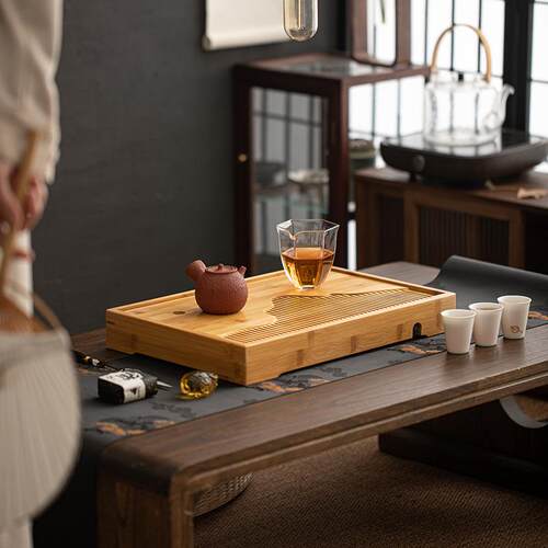UBL盘小号长方形茶台茶盘家用托储水式干泡简约茶具盘配茶件海新