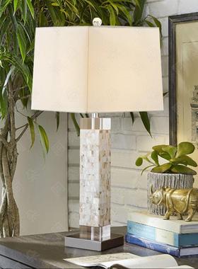 床头台灯卧室简约欧现代创复古贝壳温馨酒店意客房82336房式样板5