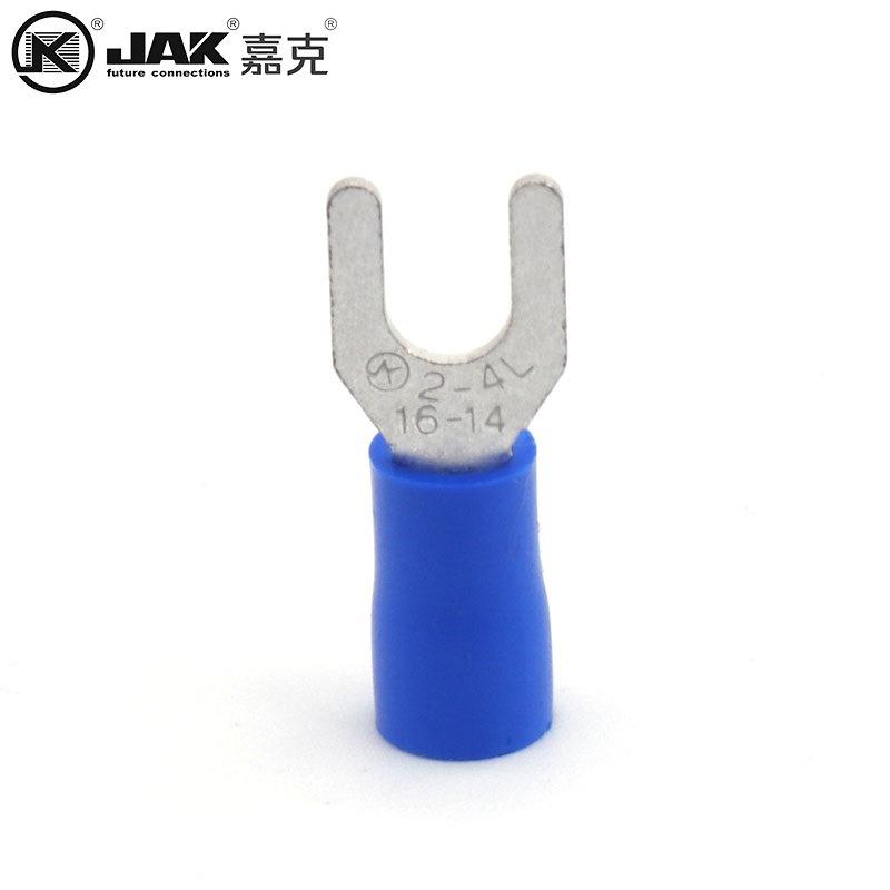 DRCSV2-4紫PVC预绝缘叉形端子铜冷压认端子Y型铜L鼻子有证KST