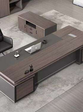 老椅板办公桌简TZ-48450约代现高家具单人大班档台经理桌总裁办公