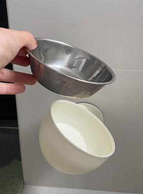 不宠物猫碗上墙悬挂可壁式锈钢猫吸食盆狗碗F9867THJ防打翻磁喝水
